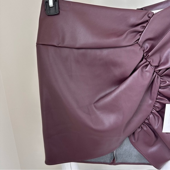 Astr Women’s Dancing Queen Faux Leather Mini Skirt Eggplant Color SZ S - Picture 6 of 11